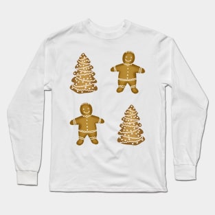 Gingerbread boys and trees Long Sleeve T-Shirt